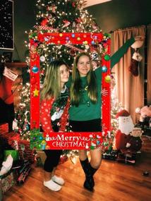 img 2 attached to 🎄 LaVenty Set of 35 Christmas Photo Booth Props and Frames - Party Supplies, Games, and Favors for Christmas Celebration