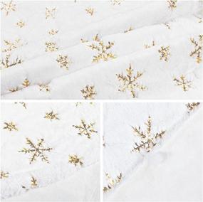img 1 attached to 🌲 HOOJO Christmas Fluff Tree Skirt, 48 Inch Gold Sequin Snowflake Tree Skirt, Xmas Plush Tree Mat for Indoor Holiday Party Decorations