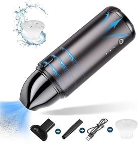 img 4 attached to Powerful and Portable Mini Car Vacuum: Handheld Cordless Rechargeable Cleaner for Car/Home/Office/Travel