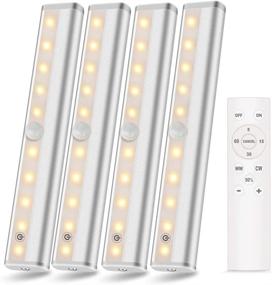 img 2 attached to 4-Pack Wireless Remote Control LED Battery Operated Closet Lights for Bedroom, Home Decoration, Stairs, Wardrobe, Kitchen