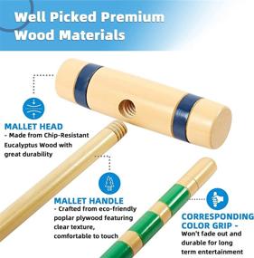 img 2 attached to 🏑 SpeedArmis 8 Players Croquet Set: Premium Pine Wooden Mallets, Colorful PE Ball, Wickets, and Stakes - Fun, Portable Game Set for Kids and Families - Perfect for Lawn and Backyard Outdoor Activities