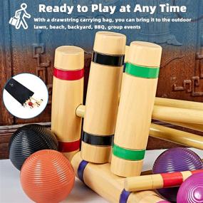 img 1 attached to 🏑 SpeedArmis 8 Players Croquet Set: Premium Pine Wooden Mallets, Colorful PE Ball, Wickets, and Stakes - Fun, Portable Game Set for Kids and Families - Perfect for Lawn and Backyard Outdoor Activities