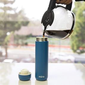 img 3 attached to Mira 10 oz Insulated Small Thermos Flask for Kids - Vacuum Insulated Water Bottle, Leakproof & Spillproof, Denim