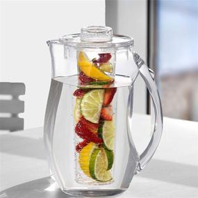 img 1 attached to 🍹 Home Essentials & Beyond Water Infuser Pitcher - Shatterproof Acrylic, 93 oz - Ideal for Iced Tea, Fruit Infused Water and Juice