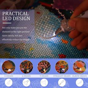 img 2 attached to 💎 USB Rechargeable Diamond Painting Pens with LED Light - 3 Piece Set | 5D DIY Diamond Painting Tools with 2 Light Modes, 18 Pen Heads, 20 Glue Clay Pieces (Purple)