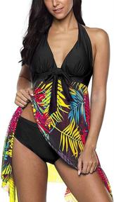 img 3 attached to Shaoroua Swimsuits Tankini Printed Swimwear Sports & Fitness for Water Sports