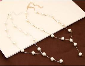 img 3 attached to 👑 Delicate and Classy Faux Pearl Jewelry Set - Gold, Necklace, Earrings, Bracelet - Costume Jewelry Favors