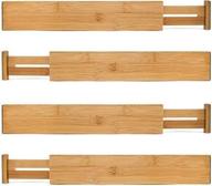 🗄️ colsen bamboo drawer dividers closet organizer - adjustable & expanding - ideal for dresser, bedroom, baby drawer, bathroom, & desk. (set of 4) логотип