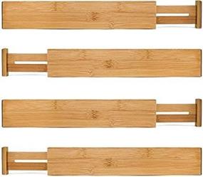 img 3 attached to 🗄️ Colsen Bamboo Drawer Dividers Closet Organizer - Adjustable & Expanding - Ideal for Dresser, Bedroom, Baby Drawer, Bathroom, & Desk. (Set of 4)