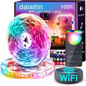 img 4 attached to 🎛️ 100ft WiFi Led Light Strip for Bedroom - Dalattin Smart APP Control RGB Color Changing Music Sync (2 Rolls of 50ft) with Alexa & Google Assistant