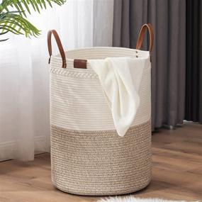 img 4 attached to 📦 TECHMILLY 72L Tall Laundry Basket - Large Woven Cotton Rope Dirty Clothes Hamper with Handle for Nursery, Bathroom, Bedroom