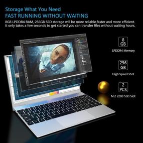 img 3 attached to 💻 Lsxvern AcoBook X5 Laptop PC: 8GB RAM, 256GB SSD, Windows 10 Pro, HD Display, Narrow Bezel, 2.4G+5G WiFi, HDMI, USB 3.0