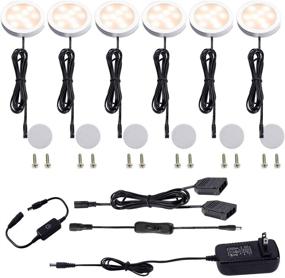 img 4 attached to 🔆 AIBOO Dimmable LED Puck Lights Kit with Touch Switch for Kitchen Cupboard Closet Lighting (Set of 6, Warm White)