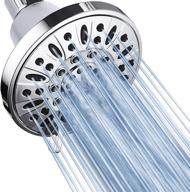 🚿 aquadance premium high pressure 6-setting 4-inch shower head: elevate your shower spa experience! officially tested to meet us quality & performance standards logo