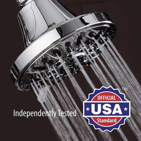 img 2 attached to 🚿 AquaDance Premium High Pressure 6-setting 4-Inch Shower Head: Elevate Your Shower Spa Experience! Officially Tested to Meet US Quality & Performance Standards