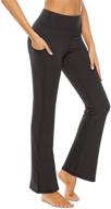 stelle women bootcut yoga pants with pockets: high waisted, bootleg, flare, 30/31/32 inches логотип