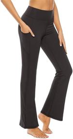 img 4 attached to Stelle Women Bootcut Yoga Pants with Pockets: High Waisted, Bootleg, Flare, 30/31/32 inches