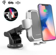 qi wireless fast charger car mount auto air vent phone holder for iphone xs max/xr/xs/x/8/8 plus samsung galaxy s9/8/7/note 8/9 & all qi-enabled phones logo