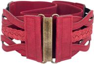 👗 evogues retro wide waist cinch belt with braided elastic and stretchy design logo