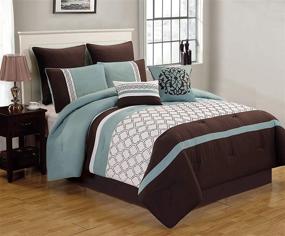 img 4 attached to 🛏️ Riverbrook Home Comforter Set, King Size, Tolbert & Emilie-Blue/Brown/Ivory 8 Piece: The Ultimate Blend of Style and Comfort