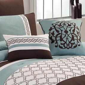 img 2 attached to 🛏️ Riverbrook Home Comforter Set, King Size, Tolbert & Emilie-Blue/Brown/Ivory 8 Piece: The Ultimate Blend of Style and Comfort