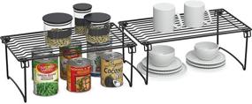 img 3 attached to 🗄️ Stackable Kitchen Cabinet Organizer 2-Pack by DecoBros - Sleek Black Design