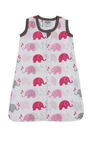 img 1 attached to Bacati Muslin Printed Sleeping Bag: The Ultimate Wearable Blanket (Pink/Grey, Small)