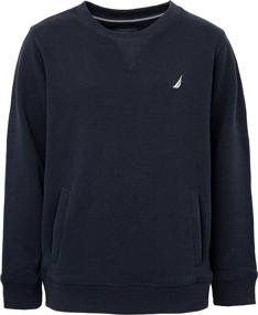 img 2 attached to 👕 Nautica Boys' Clothing: Stylish Heathered Pullover Sweatshirt in Size 10-12 at Fashion Hoodies & Sweatshirts