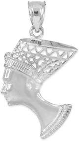 img 2 attached to Textured Egyptian Nefertiti Filigree Pendant Women's Jewelry