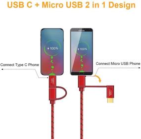 img 3 attached to 🔌 Кабель CableCreation Micro USB & Type C в USB 2.0 Женский адаптерный кабель, 0.6 фута - Красный алюминий, совместимый с OTG для Pixel 3XL 2XL, Galaxy S20/S10/S9/S8, Android и устройствами с Type C