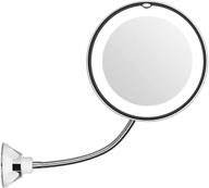 💄 enhance your makeup routine with the 10x magnifying personal makeup mirror: lock suction, flexible gooseneck, led lighted round mirror логотип