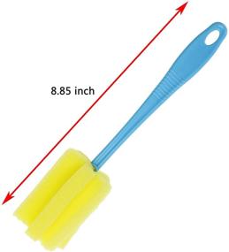 img 2 attached to 6Pcs Long Handle Sponge Cleaning Brush for Glass Wine Bottles, Milk Bottles, Cups - Ideal for Feeding Bottles, Coffee Tea Glasses, Pots, and Water Bottles - Random Color