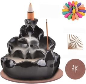 img 4 attached to SOLEJAZZ Backflow Incense Burner: Aesthetic Waterfall Incense Holder for Home Decor and Aromatherapy with 120 Incense Cones