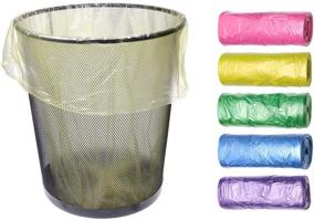 img 3 attached to 100 Pcs Garbage Bags Thicken Assorted Color 5 Rolls - Mini Skater Plastic Trash Bag Can Bin Liners for Bathroom Bedroom Home Kitchen Office Garden(Random Color)