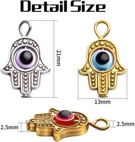 img 2 attached to 🖐️ Hamsa Hand Beads Charms: Vintage Hamsa Hand Beads Frame Charms for DIY Jewelry Making, Necklace, and Bracelet