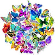 50-piece vinyl waterproof butterfly stickers - ideal sticker packs for skateboards, laptops, water bottles, travel cases - perfect stickers for adults, teens, and kids logo