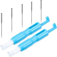 🧵 sewing machine needle threader set - automatic tool with 50-piece regular needles - sizes: 9/65, 11/75, 14/90, 16/100, 18/110 logo