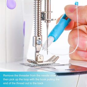 img 1 attached to 🧵 Sewing Machine Needle Threader Set - Automatic Tool with 50-Piece Regular Needles - Sizes: 9/65, 11/75, 14/90, 16/100, 18/110