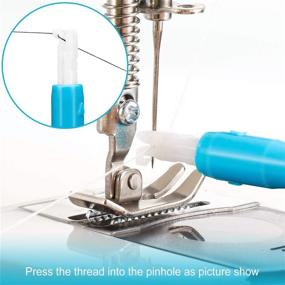 img 2 attached to 🧵 Sewing Machine Needle Threader Set - Automatic Tool with 50-Piece Regular Needles - Sizes: 9/65, 11/75, 14/90, 16/100, 18/110