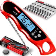 smak waterproof digital instant read meat thermometer with backlight lcd - super fast electric probe for bbq grilling and cooking - best kitchen food thermometer for baking and turkey logo