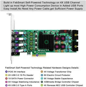 img 3 attached to Увеличьте скорость USB на своем ПК с помощью карты FebSmart 4 Channel 8 Ports PCI Express Superspeed USB 3.0 - FS-4C-U8S-Pro.