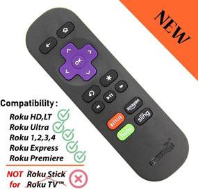 img 4 attached to 📺 Amaz247 Standard IR Remote for Roku 1,2,3,4 (HD, LT, XS, XD) - Roku Express, Premiere, Ultra. No TV Power Button and Volume Button. NOT for Roku Stick or Roku TV.