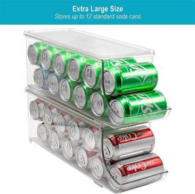 img 3 attached to 🥫 Sorbus Refrigerator Can Organizer - Stackable Can Holder Dispenser with Lid for Fridge, Pantry, Freezer – BPA-Free, Clear Design, Holds 12 Cans Each