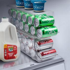 img 2 attached to 🥫 Sorbus Refrigerator Can Organizer - Stackable Can Holder Dispenser with Lid for Fridge, Pantry, Freezer – BPA-Free, Clear Design, Holds 12 Cans Each