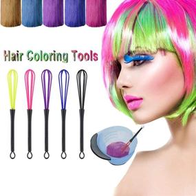 img 1 attached to 🔧 5-Piece Plastic Whisk Set: Essential Tools for Hair Color, Barbering, and Kitchen Mixing