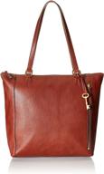 👜 fossil women's leather shopper handbag: stylish top-handle bags for women logo