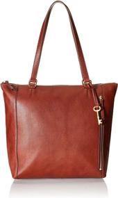 img 4 attached to 👜 Fossil Women's Leather Shopper Handbag: Stylish Top-Handle Bags for Women