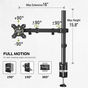 img 2 attached to Максимизируйте производительность с помощью крепления для одного монитора MOUNTUP - полностью регулируемое крепление для 27-дюймовых дисплеев - совместимое с VESA - MU0001