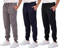 real essentials 3 pack: boy's active jogger sweatpants with pockets - the ideal blend of style and functionality logo