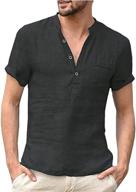👕 linen cotton henley shirt for men's clothing - men's shirts with enhanced seo logo